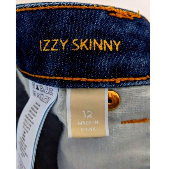 Women's Michael Kors Izzy Skinny Dark Blue Denim Jeans Size 12 - Picture 5 of 8